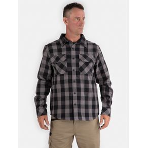 Camisa Manga Larga Casual Hombre Buffalo Check Heavyweight Overshirt Negro Cat BXP-XXL a $29.990